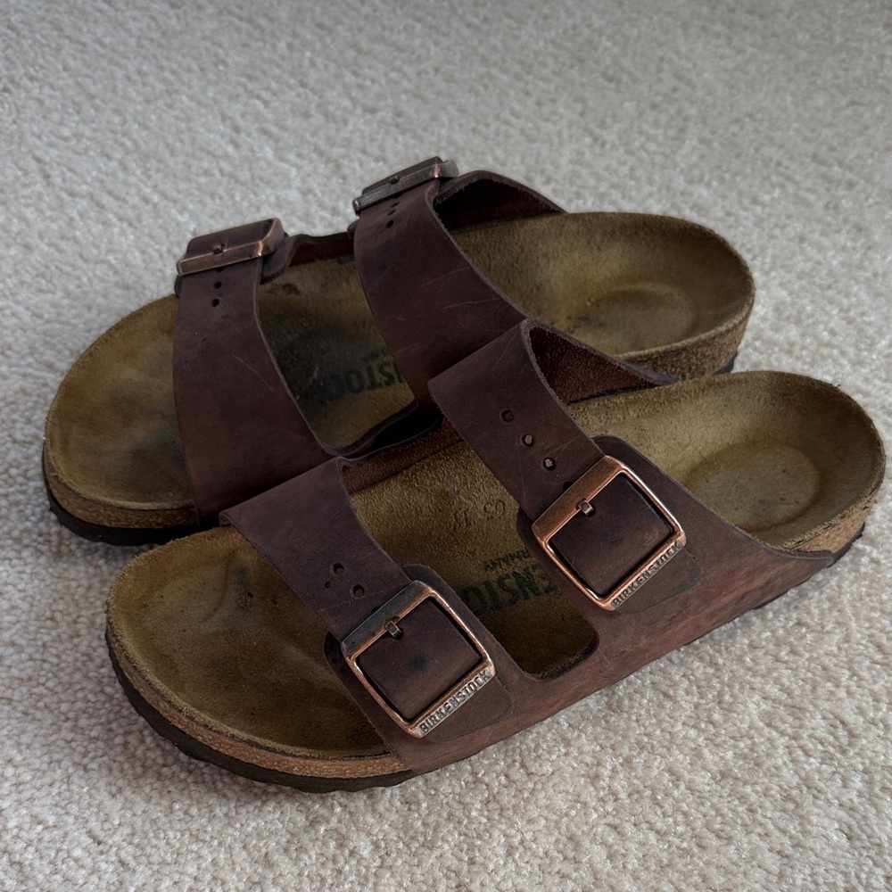 Birkenstock Dark Brown Leather Sandals